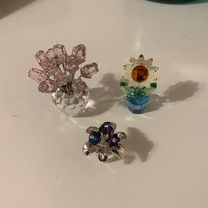 Swarovski flower figurines